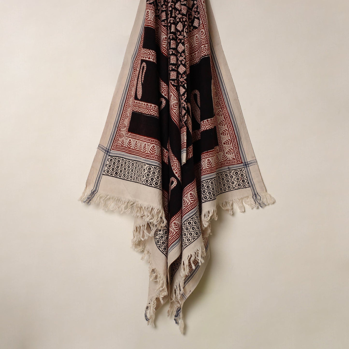 Buy Multicolor Handloom Cotton Bagh Print Towel