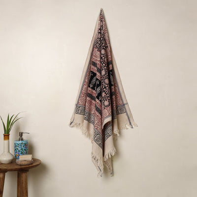 Buy Multicolor Handloom Cotton Bagh Print Towel