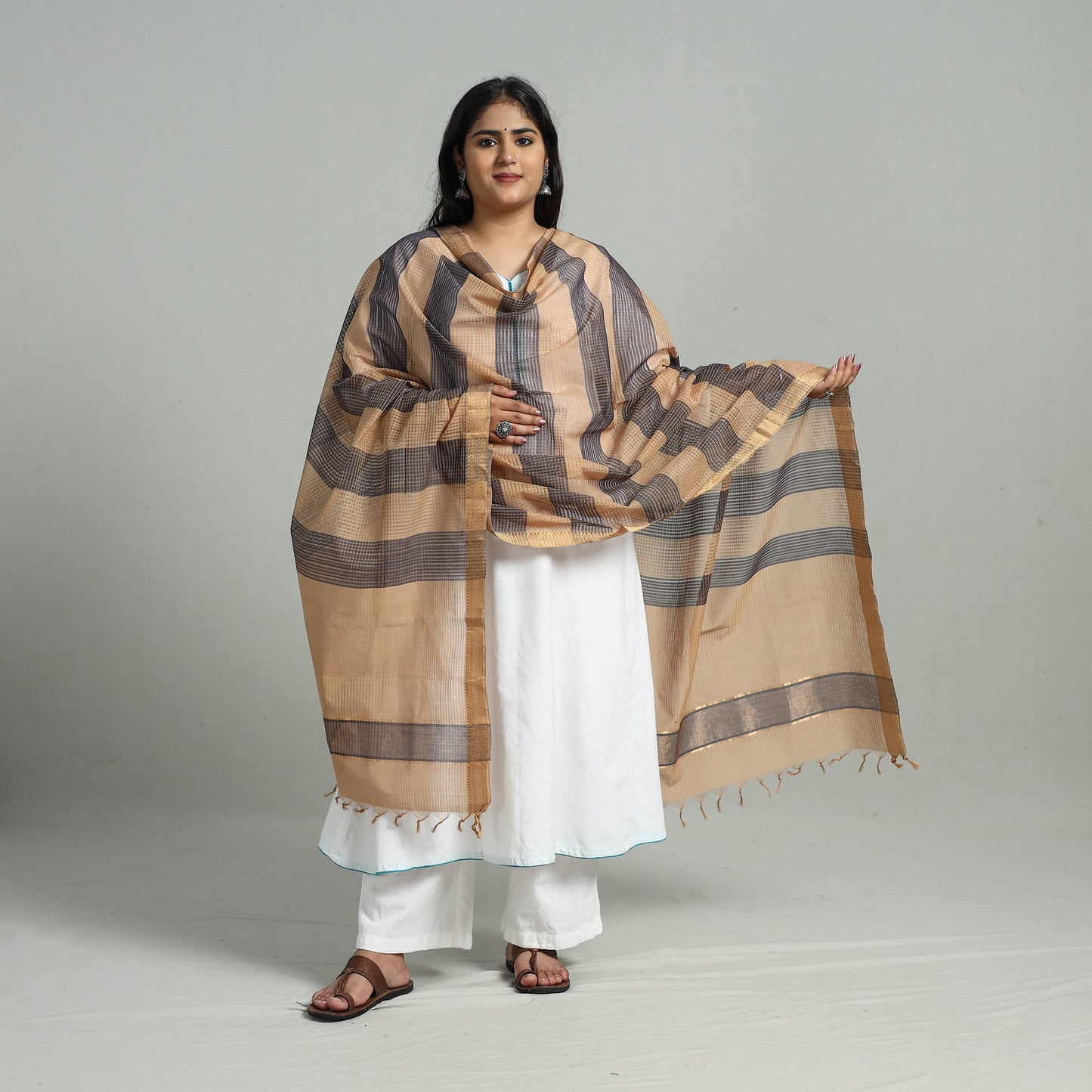 Multicolor - handloom cotton nizam zari border mangalagiri