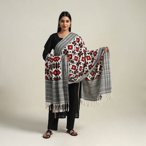 Multicolor - Handloom Cotton Pochampally Double Ikat Dupatta 01