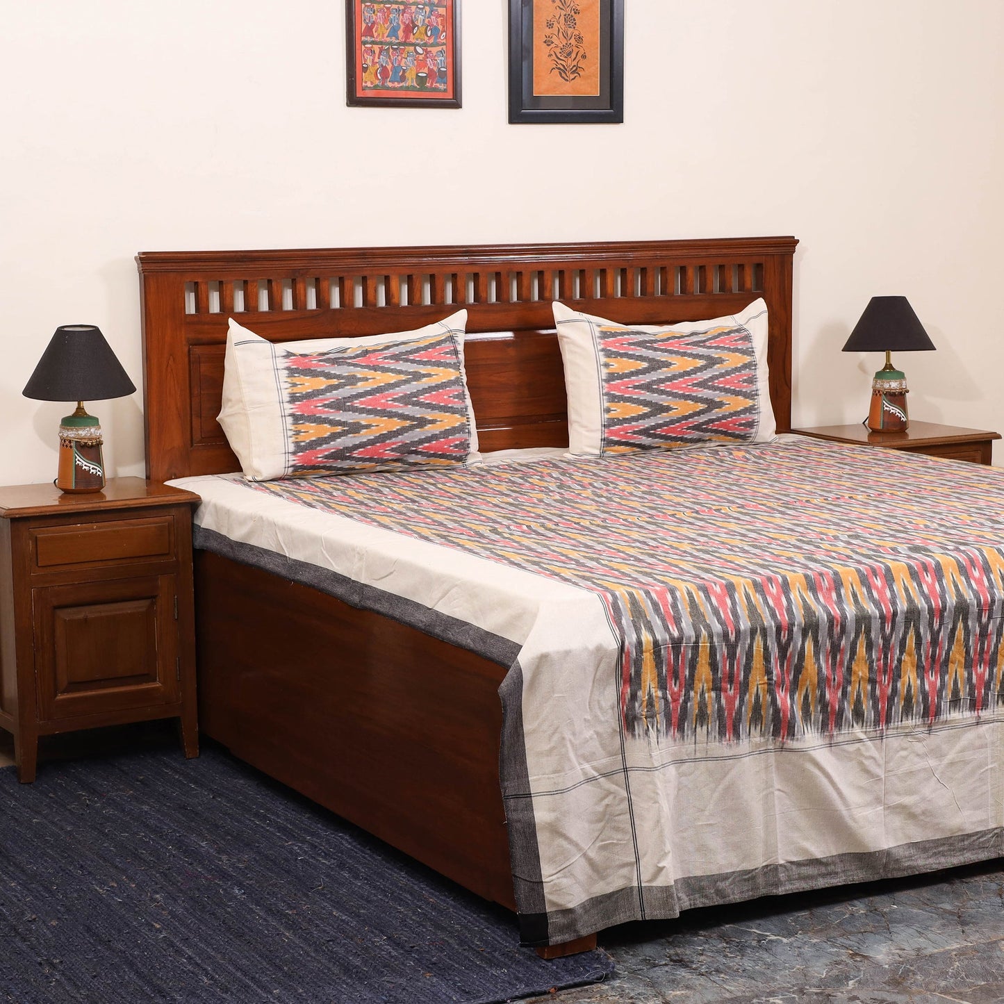 Multicolor - handloom cotton pochampally ikat double