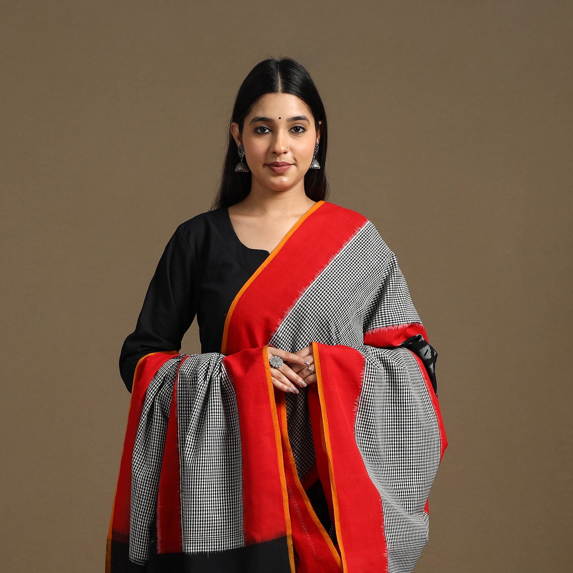 Buy Multicolor Handloom Cotton Pochampally Ikat Dupatta