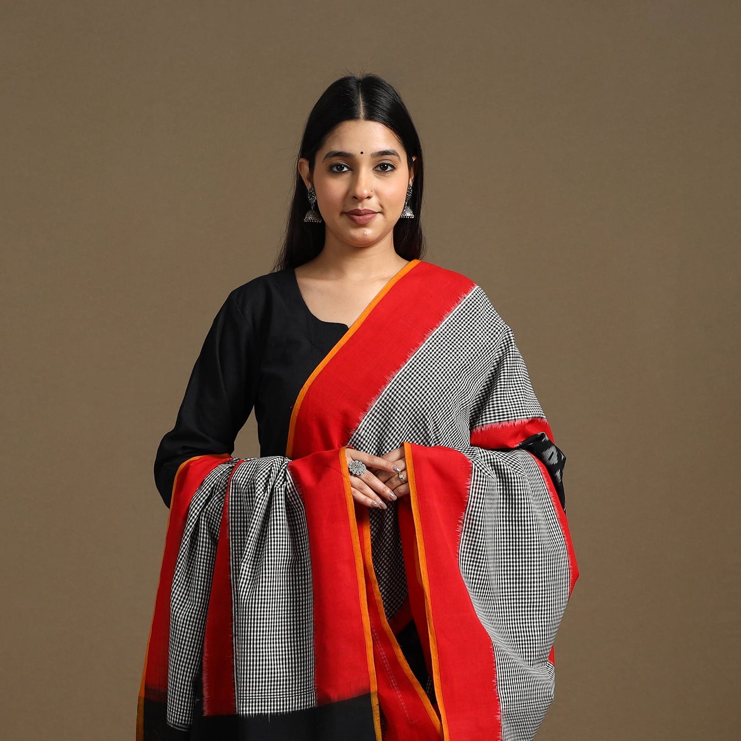 Buy Multicolor Handloom Cotton Pochampally Ikat Dupatta