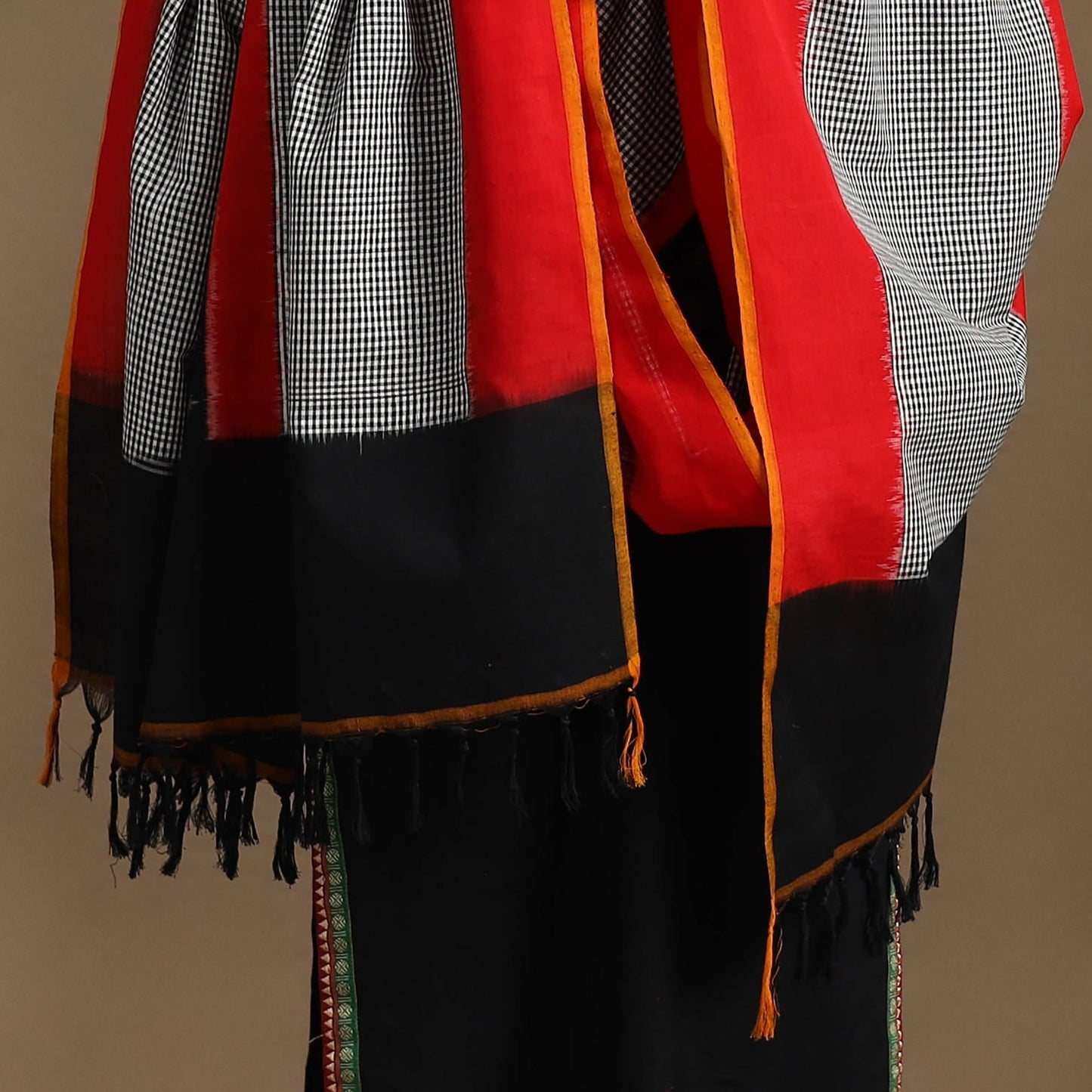 Buy Multicolor Handloom Cotton Pochampally Ikat Dupatta