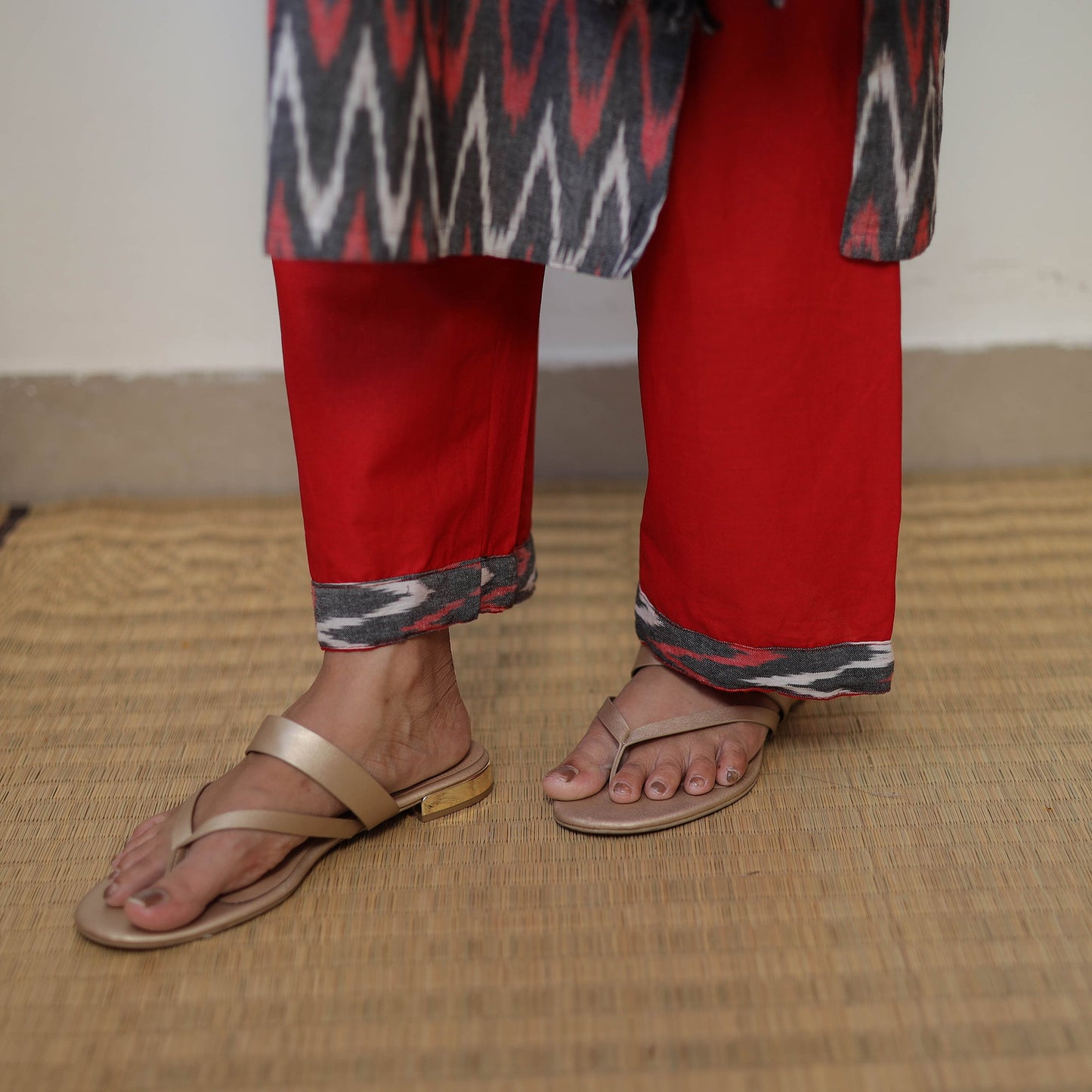 Multicolor - Handloom Cotton Pochampally Ikat Kurta Set 03