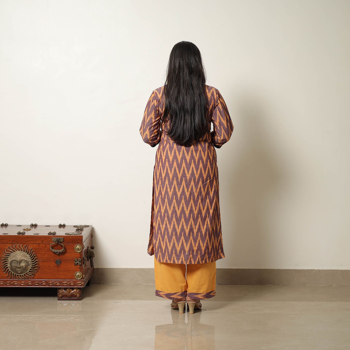 Buy Multicolor Handloom Cotton Pochampally Ikat Kurta Set