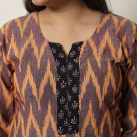 Buy Multicolor Handloom Cotton Pochampally Ikat Kurta Set