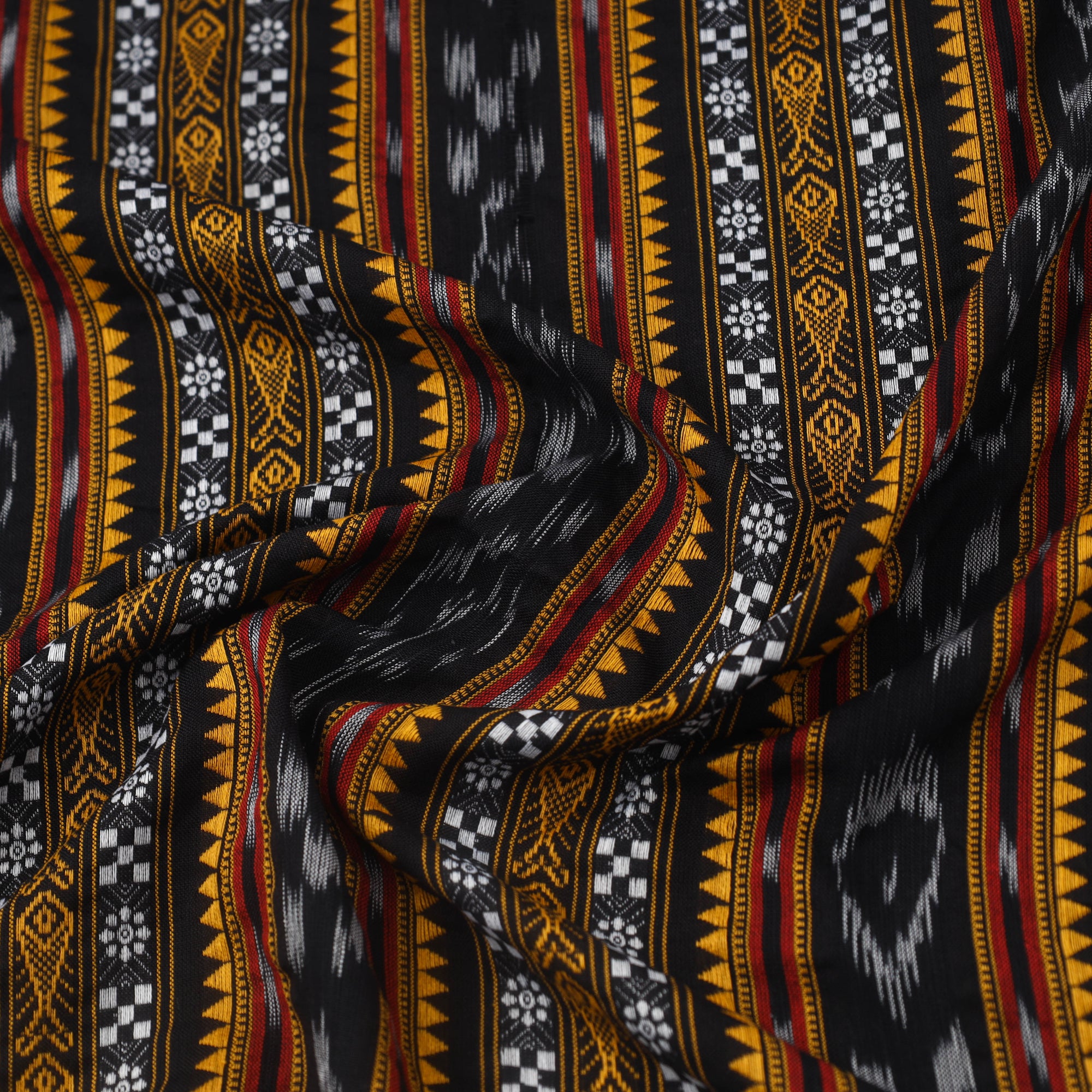 Buy Multicolor Handloom Cotton Sambalpuri Ikat Fabric