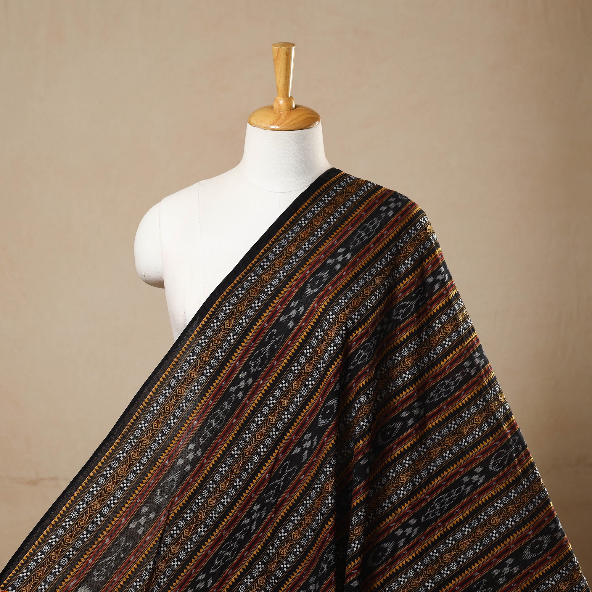 Buy Multicolor Handloom Cotton Sambalpuri Ikat Fabric