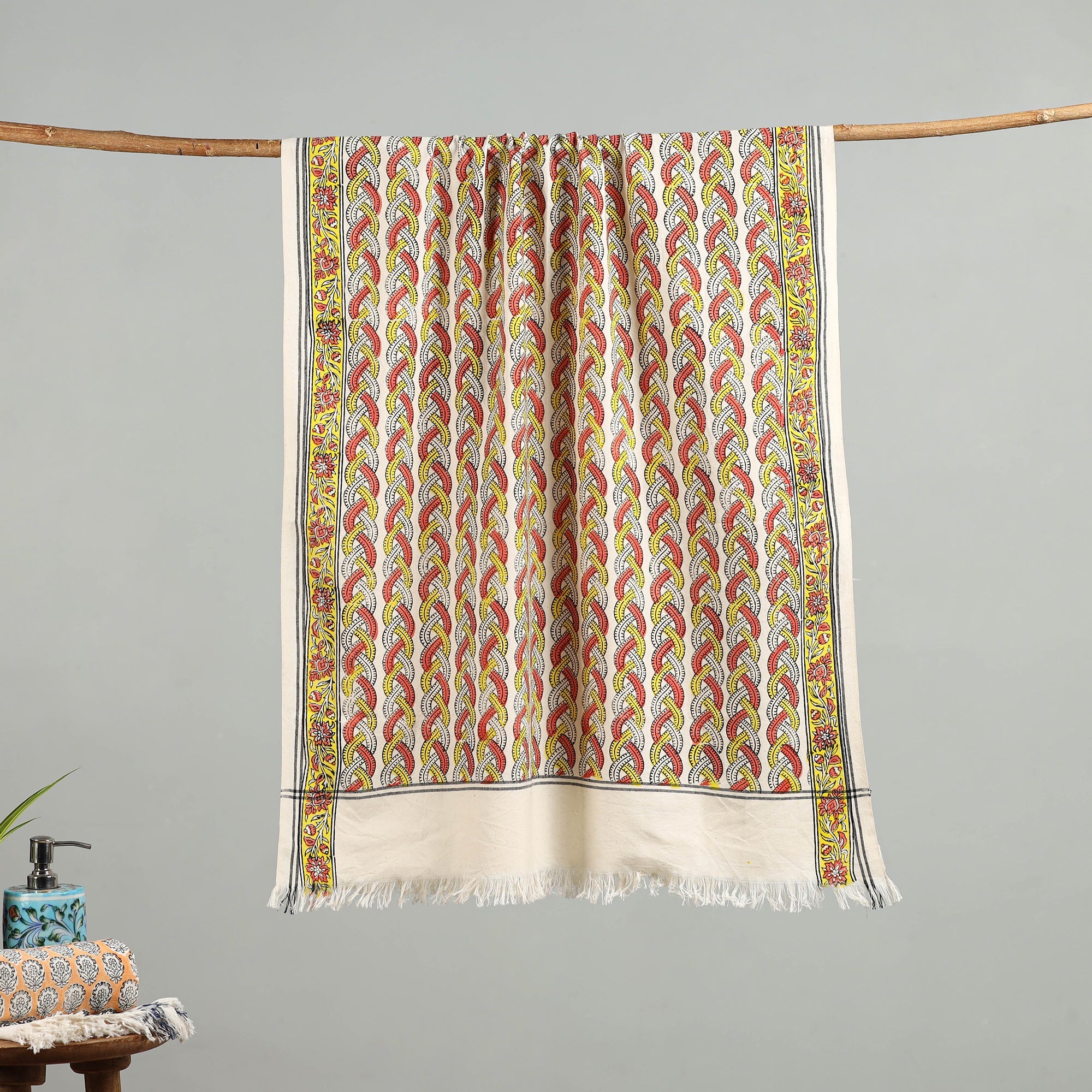 Multicolor - handloom cotton sanganeri towel 19
