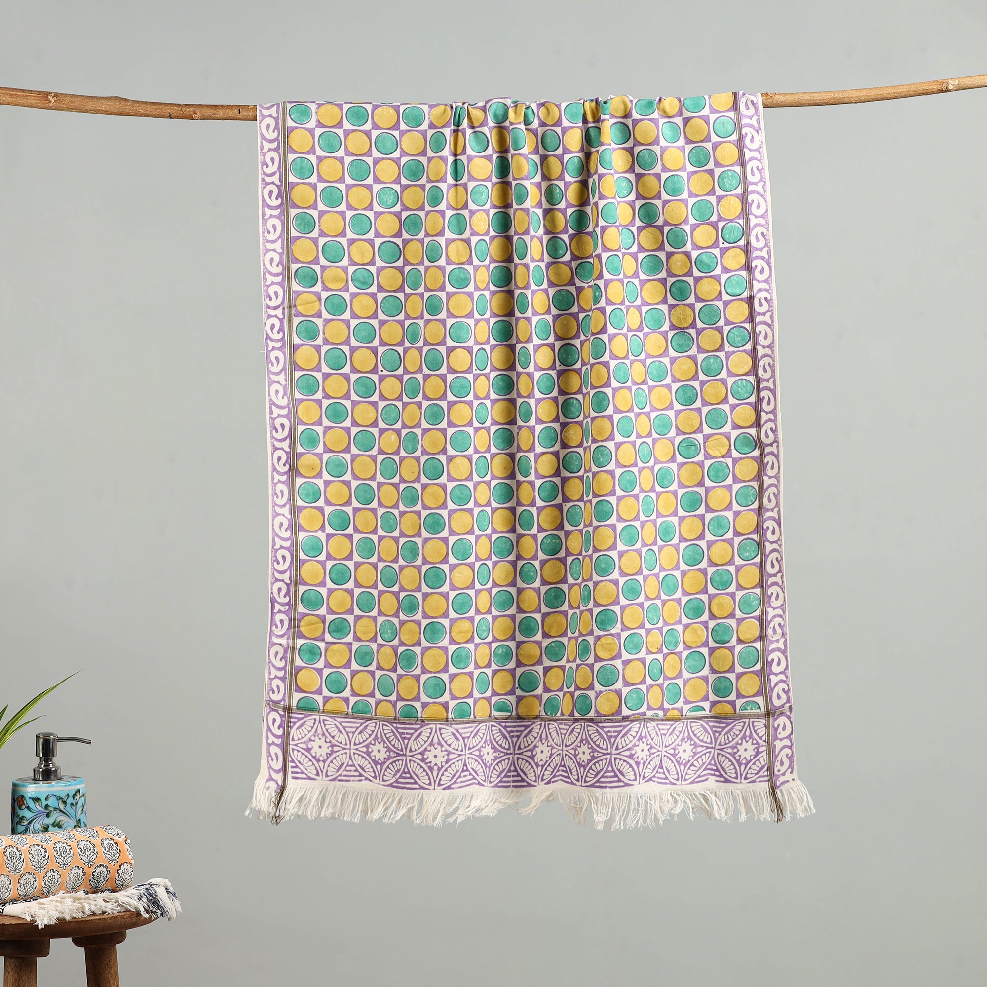 Multicolor - handloom cotton sanganeri towel 24