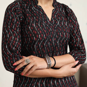 Multicolor Handloom Cotton Straight Pochampally Ikat Kurta