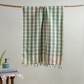 Buy Handloom Fine Cotton Checks Bath Towel