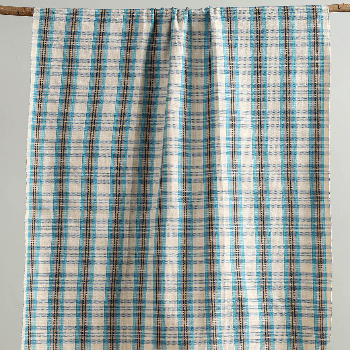 Multicolor Handloom Fine Cotton Checks Bath Towel