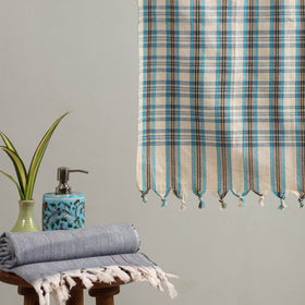 Multicolor Handloom Fine Cotton Checks Bath Towel