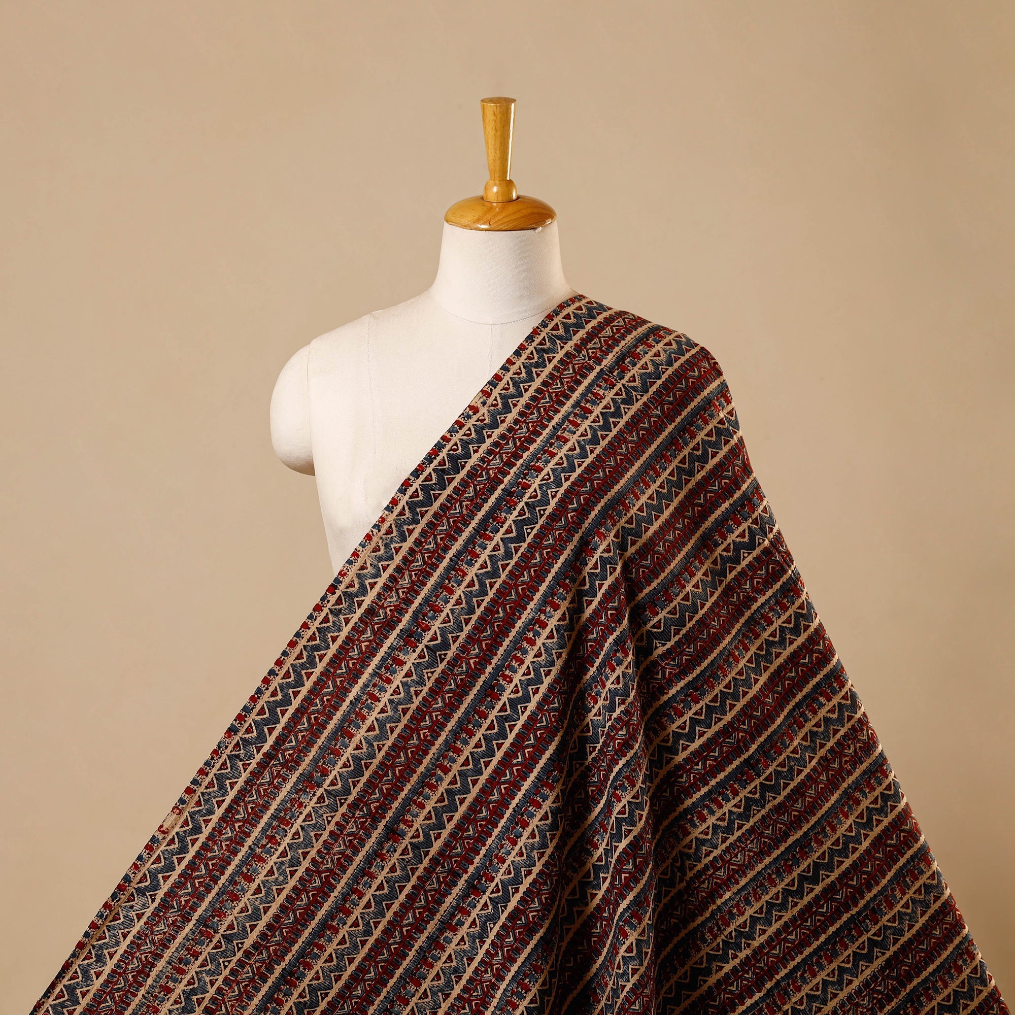 Handloom kala cotton natural dyed fabric 03 - handcrafted
