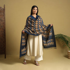 Multicolor Handloom Mercerized Cotton Pochampally Ikat Dupatta