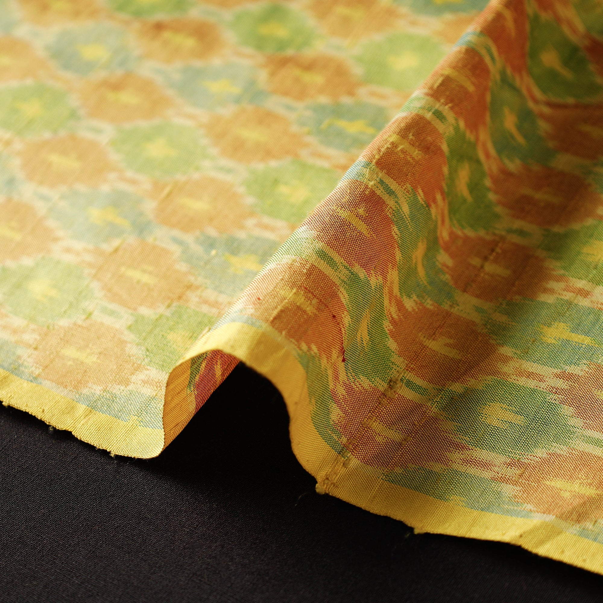  Handloom Raw Silk Pochampally Ika Fabric