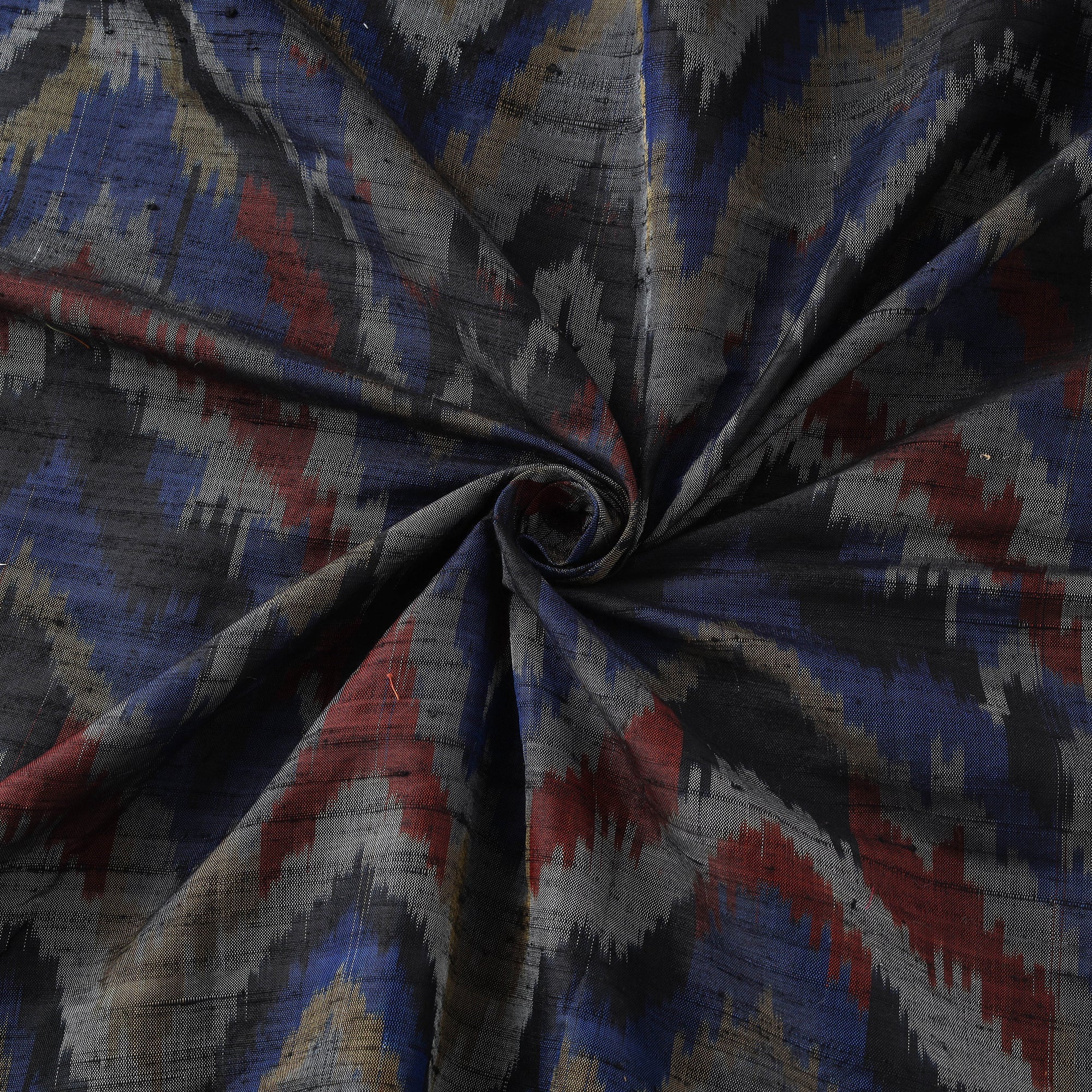 Handloom raw silk pochampally ikat fabric 02 - handcrafted