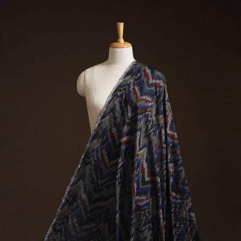 Handloom raw silk pochampally ikat fabric 02 - handcrafted