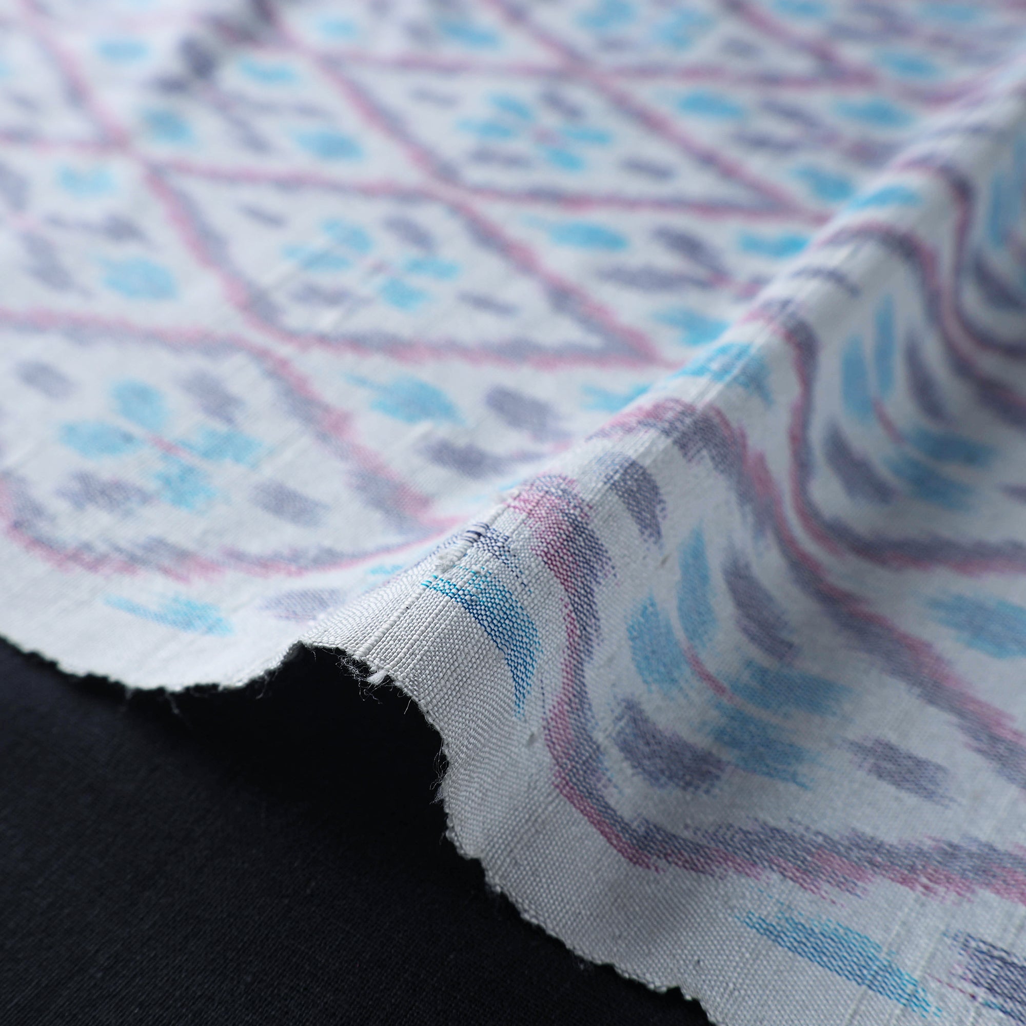 Buy Handloom Raw Silk Pochampally Ikat Fabric