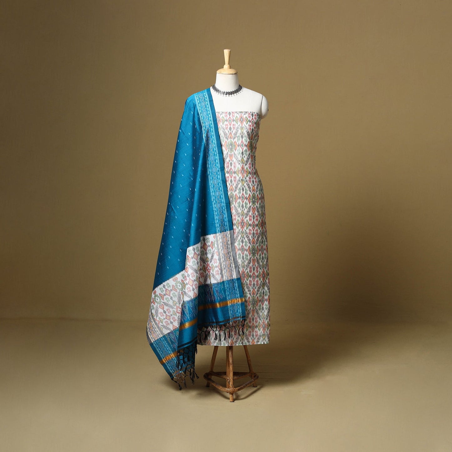 Handloom sico pochampally ikat 2pc unstitched dress