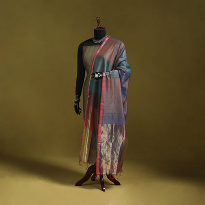 Handloom silk cotton maheshwari dupatta with zari border 18