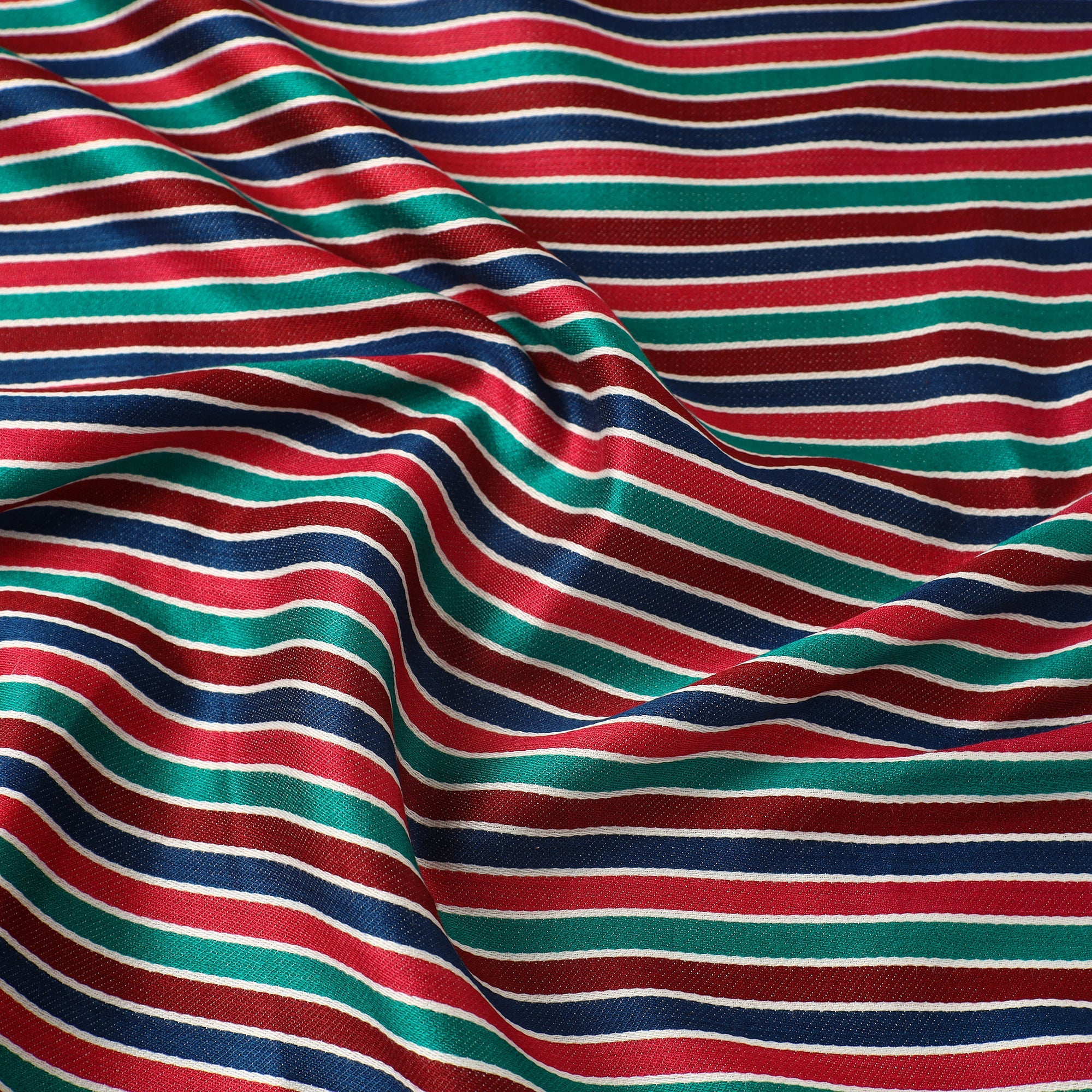  Multicolor Handloom Silk Cotton Mashru Fabric