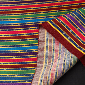  Multicolor Handloom Silk Cotton Mashru Fabric