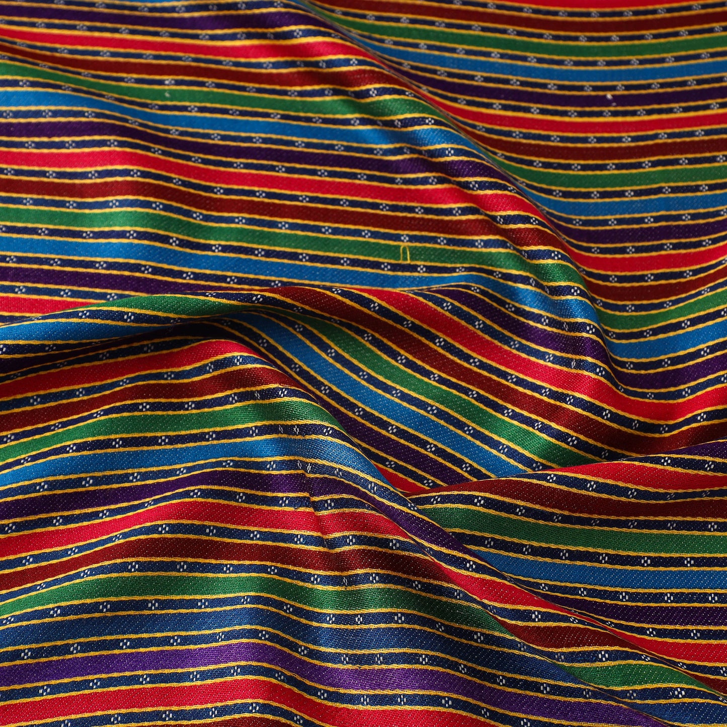  Multicolor Handloom Silk Cotton Mashru Fabric