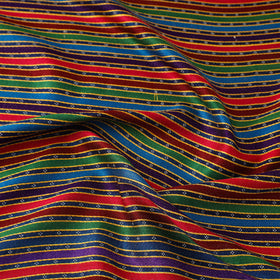  Multicolor Handloom Silk Cotton Mashru Fabric