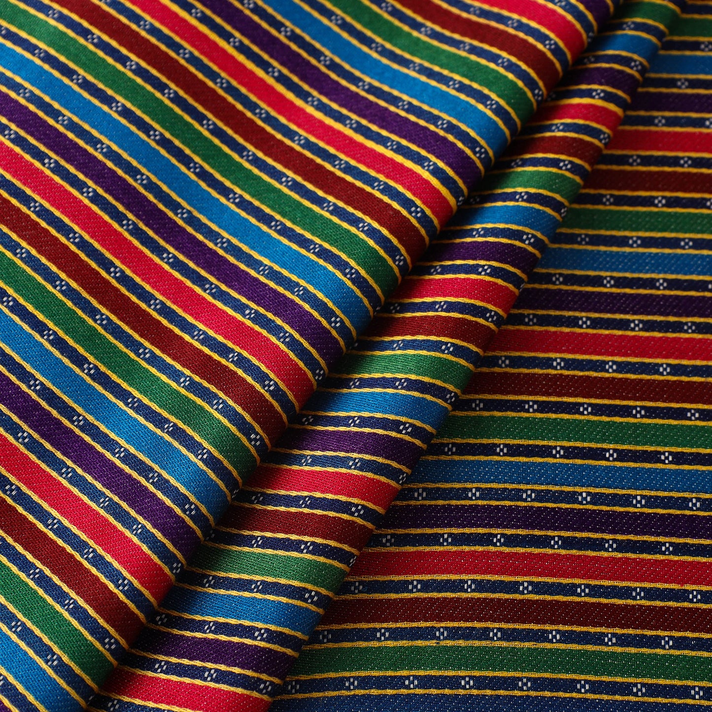  Multicolor Handloom Silk Cotton Mashru Fabric