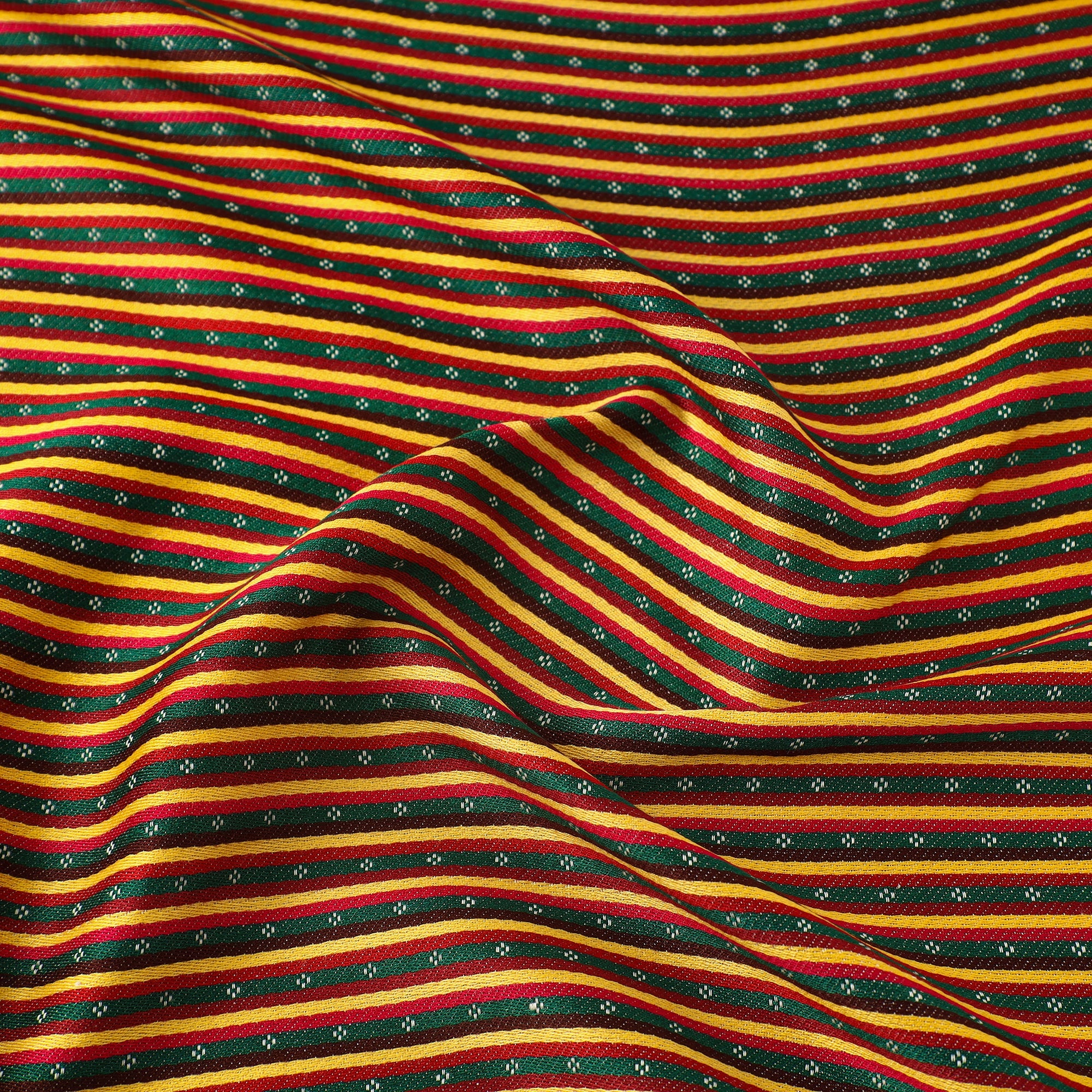  Multicolor Handloom Silk Cotton Mashru Fabric