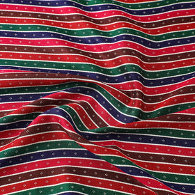  Multicolor Handloom Silk Cotton Mashru Fabric