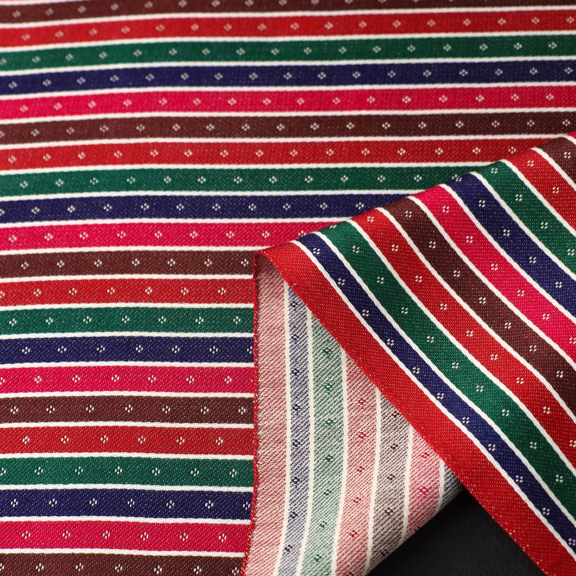  Multicolor Handloom Silk Cotton Mashru Fabric