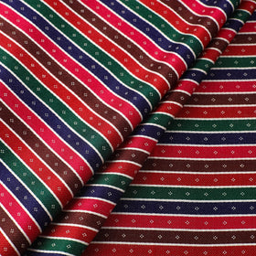  Multicolor Handloom Silk Cotton Mashru Fabric