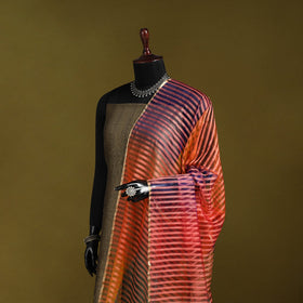 Handloom silk cotton missing weave stripes maheshwari