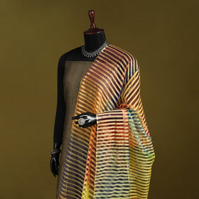 Handloom silk cotton missing weave stripes maheshwari