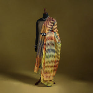Handloom silk cotton missing weave stripes maheshwari