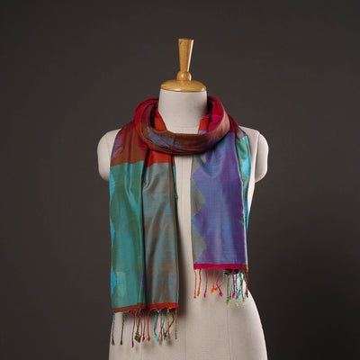 Multicolor - handloom silk cotton pochampally ikat stole 01