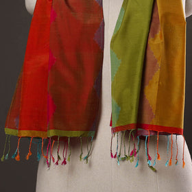 Multicolor - handloom silk cotton pochampally ikat stole 03