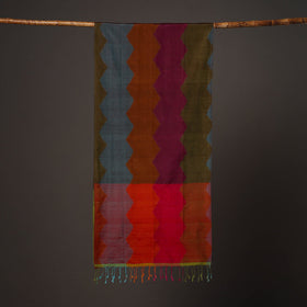Multicolor - handloom silk cotton pochampally ikat stole 03