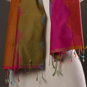 Multicolor - handloom silk cotton pochampally ikat stole 08