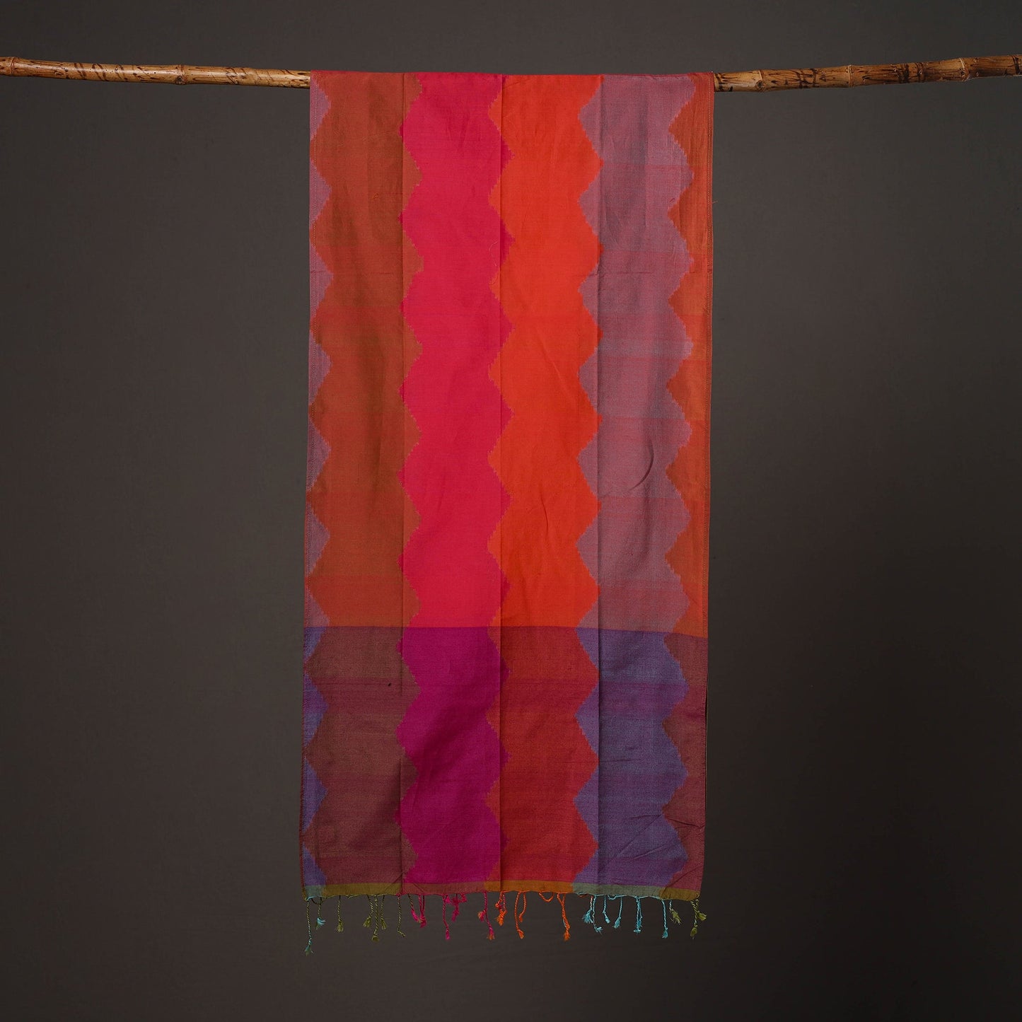 Multicolor - handloom silk cotton pochampally ikat stole 08