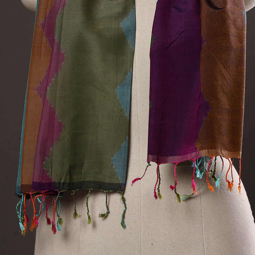 Buy Multicolor Handloom Silk Cotton Pochampally Ikat Stole
