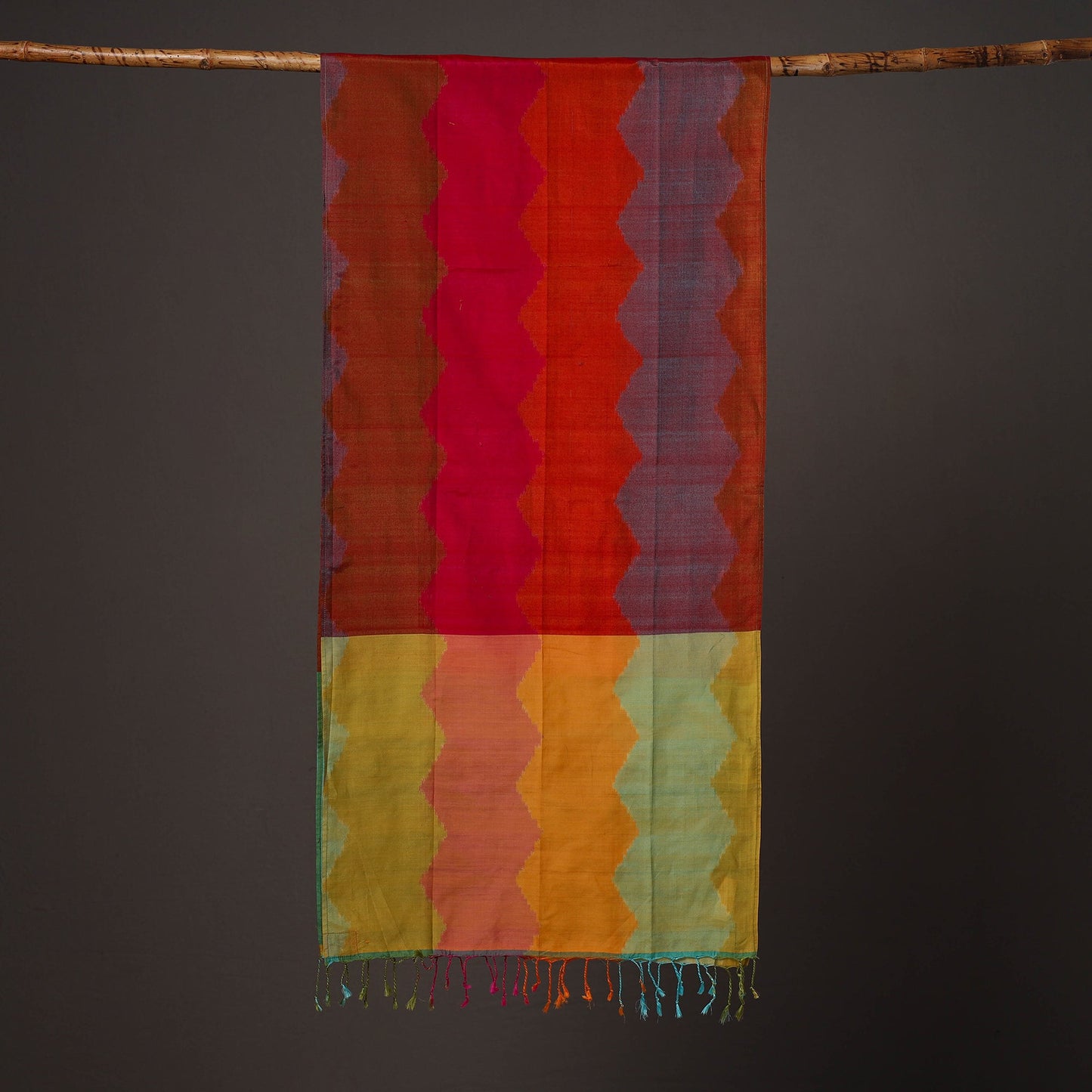 Buy Multicolor Handloom Silk Cotton Pochampally Ikat Stole
