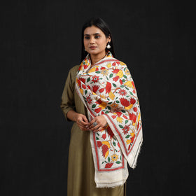 Multicolor - handloom tussar silk bengal kantha work stole
