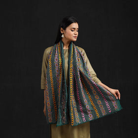 Multicolor - handloom tussar silk bengal kantha work stole