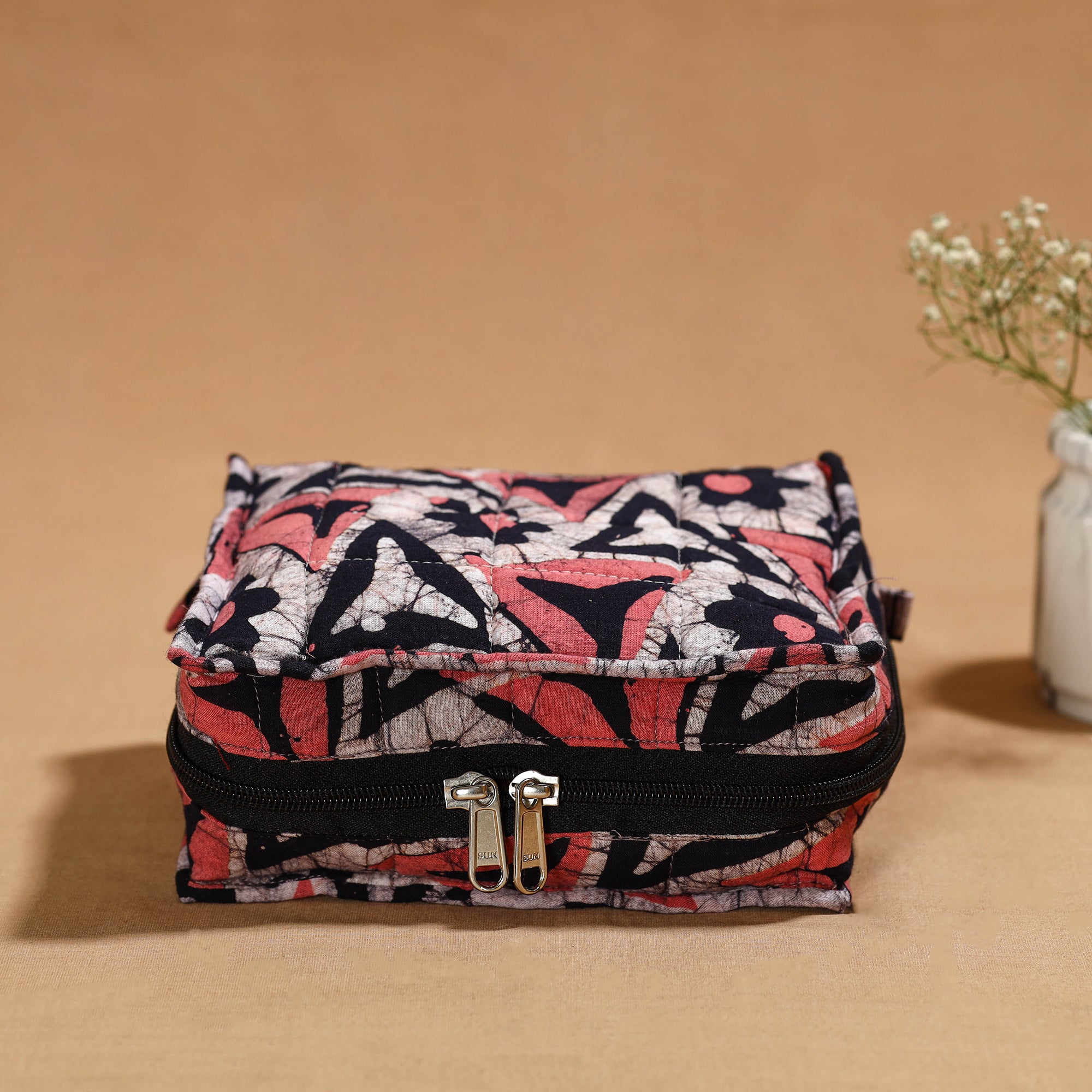 Multicolor Handmade 4 Pockets Cotton Jewelry Bag 