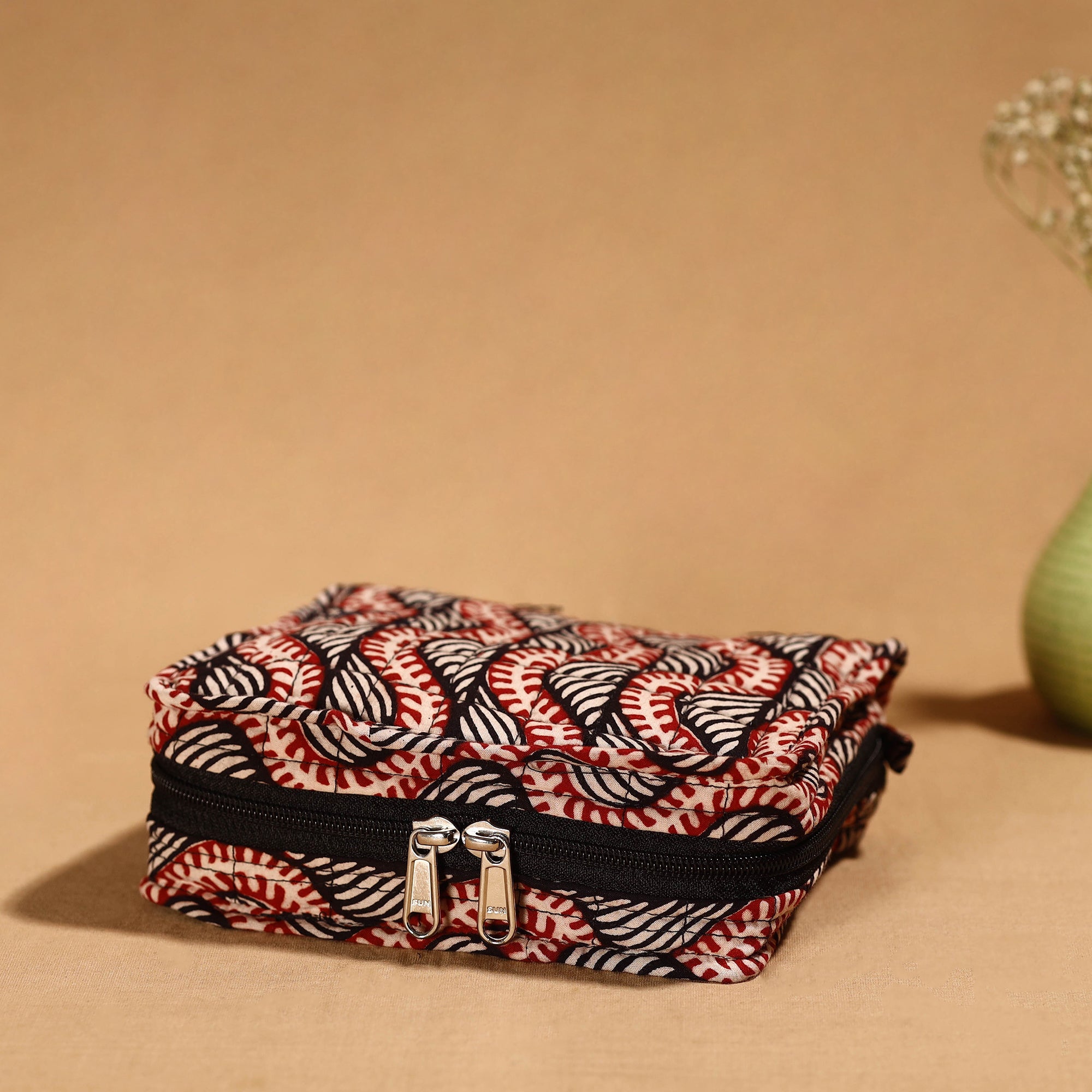 Multicolor Handmade 4 Pockets Cotton Jewelry Bag 